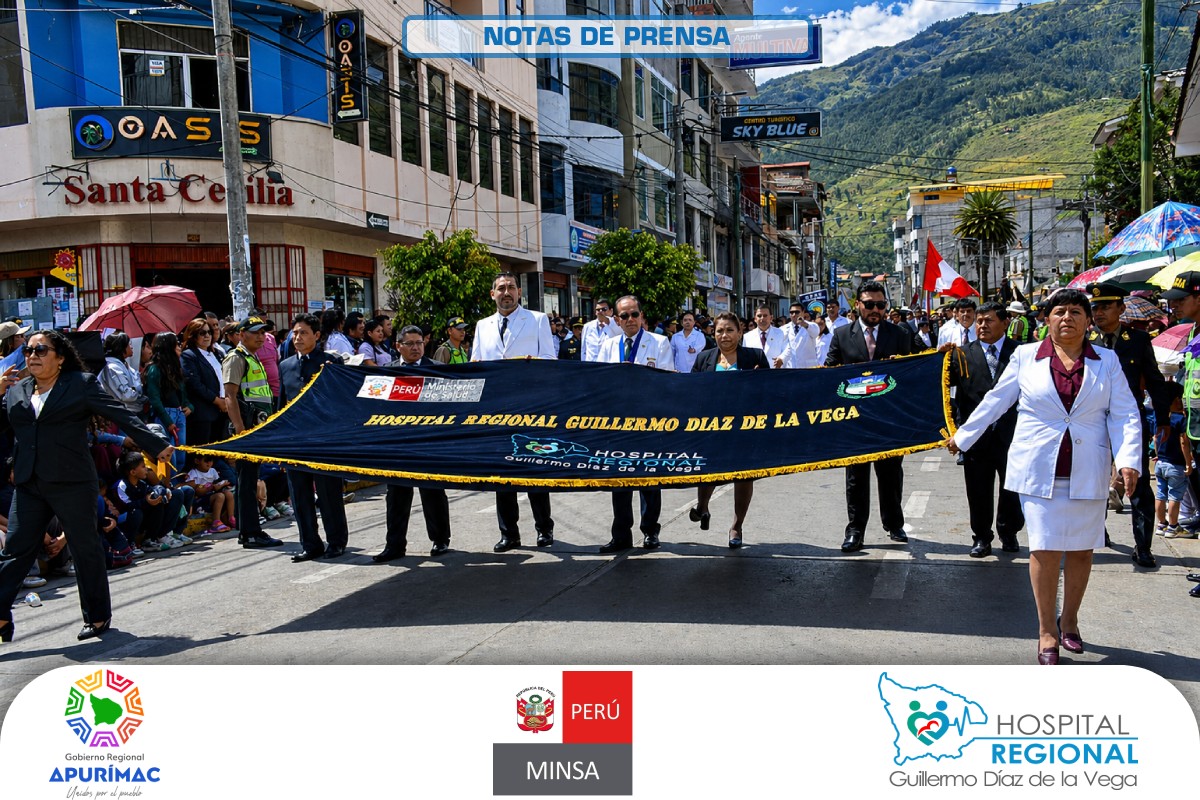 HOSPITAL REGIONAL PARTICIPA EN DESFILE CÍVICO INSTITUCIONAL POR EL 153.º ANIVERSARIO DE APURÍMAC